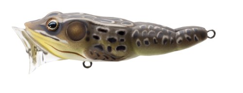 Popping Frog Lure by LIVETARGET - color: Tan Brown, size: 2.5"