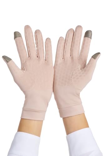 Coolibar Full Finger UV Sun Gloves - UPF 50+ Sun Protection - Gannett - color: Beige, size: X-Large