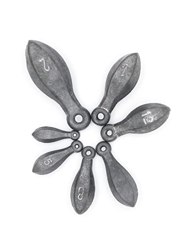 BLUEWING Bank Sinker 1LB/2LB/3LB/5LB/6LB Box Fishing Weights Saltwater Bullet Lead 1oz,2oz,3oz,5oz,8oz,10oz,12oz,16oz,32oz - style: #11 5oz, 10 Pack