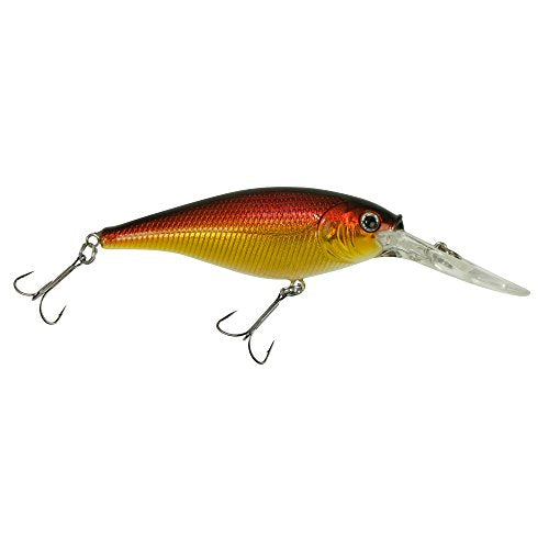 Berkley Flicker Shad Fishing Lure, Black Gold Sunset, 1/2 oz, 3 1/2in | 9cm Crankbaits, Size, Profile and Dive Depth Imitates Real Shad, Equipped with Fusion19 Hook - color: Black Gold Sunset, size: 3 1/2in - 1/2 oz