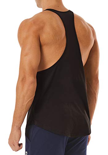 Men's Workout Quick Dry Soft Gym Bodybuilding Stringer Tank Tops - color: Black, size: Medium