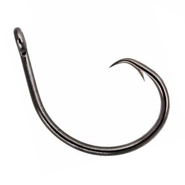 Reaction Tackle Circle Hooks - High Carbon Steel Fishing Hooks for Catfish, Bass and Saltwater Fishing - Sharp Offset Inline Point, Corrosion Resistant Black (25-Pack) - size: #2/0