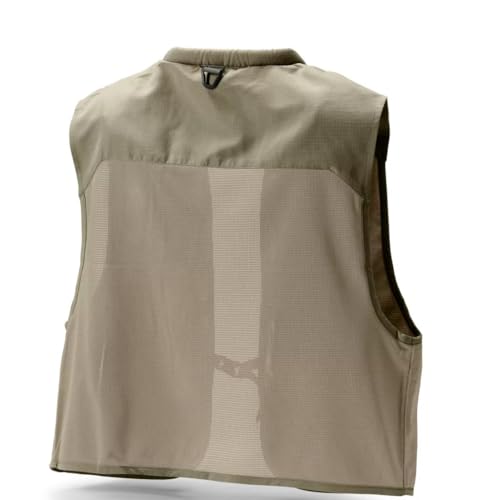Orvis Clearwater Mesh Fly Fishing Vest - Lightweight Recycled Ripstop | 8 Pockets, Fly-Drying Patches, Tool Docks & Padded Collar, Breathable Hybrid Mesh, Buckle Closure - color: Dusty Olive, size: Large