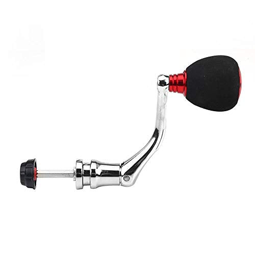 Keenso Reel Replacement Handle, Metal Rocker Arm Grip Spinning Metal Made hex Trunk Spinning Fishing Reel with EVA Premium Metal Comfortable and Anti-Slip - color: Red, size: Medium