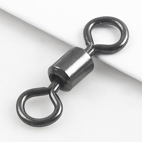 Barrel Swivels Fishing Tackle, 20/80pcs Heavy Duty Fishing Swivel Connector Stainless Steel Black Nickel Rolling Swivels Saltwater Freshwater 30-1322lb - size: 20pcs--12/0--1322lb