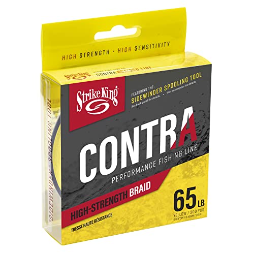 Strike King Contra Braid Performance Fishing Line, 300-Yards - color: Yellow, style: 300-yard/65-pound