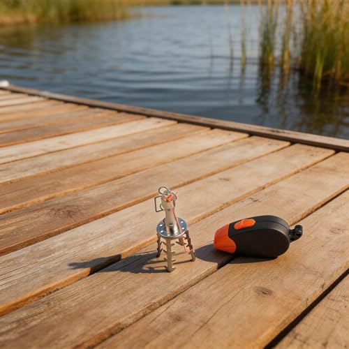 Fish Bait Rescue Device with 30M Pe Line Fishing Lure Retriever Tackle Tool Stainless Steel 40G for Retractor Black+Silver+Orange
