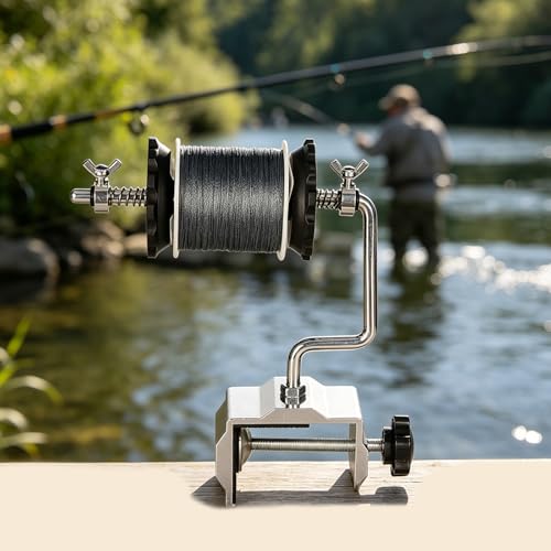 Speed Fishing Line Winding Machine Adjustable Spoolers, Angling Lines Winder with Secure Table Clamp Spooling Station