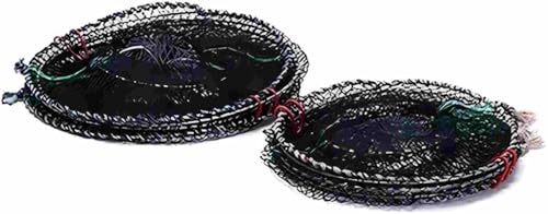 Collapsible Fishing Trap Net Cast Mesh Landing Bait Net | for Crab Shrimp Minnow Crawfish Catfish - size: Small 47cm
