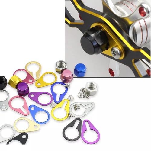 Baitcasting Fishing Reel Screw Nut Locking Cap Crank Handle Compatible with Abu Daiwa Okuma - color: Red, style: Right
