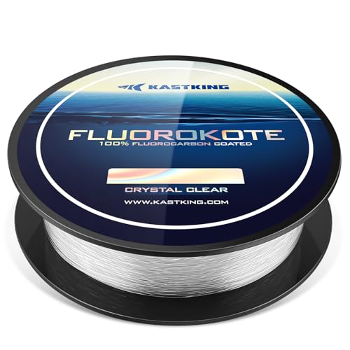 KastKing Fluorokote 100% Fluorocarbon Coated Fishing Line, Fluorocarbon Leader, Extreme Clarity,Fast Sinking,Shock Resistant, High Abrasion Resistance - size: 17LB(300Yard)