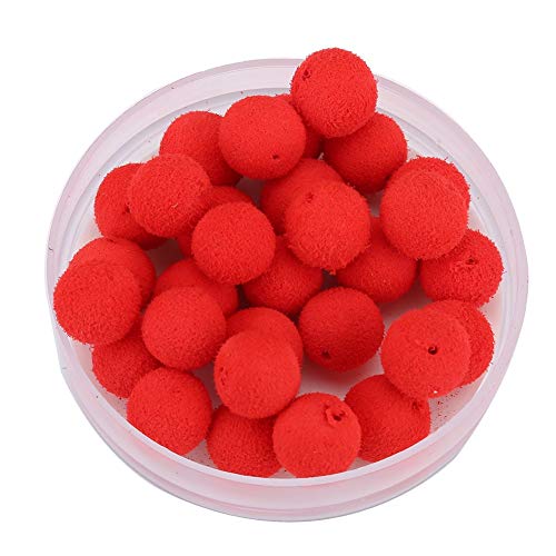 Acouto 30PcsLot Carp Fishing Foam Up Soft Pellets Baits Floating Lure for Effective Fishing Carp , Bait,Soft Pellets,Floating Lure,Foam Lures, Pel - color: Red strawberry flavor 10MM