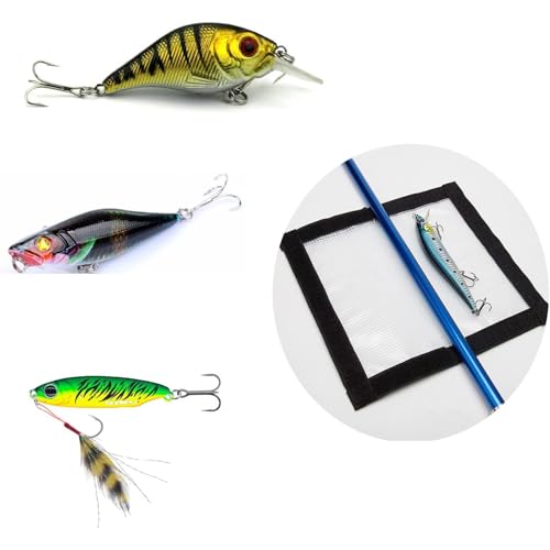 Fishing Lure Wraps 2-10 Pack Durable Clear PVC Lure Wrap for Fishing Rod Saltwater Hook Covers Fabric Lure Protector - color: 10 packs Large 7.8″x 4.3″