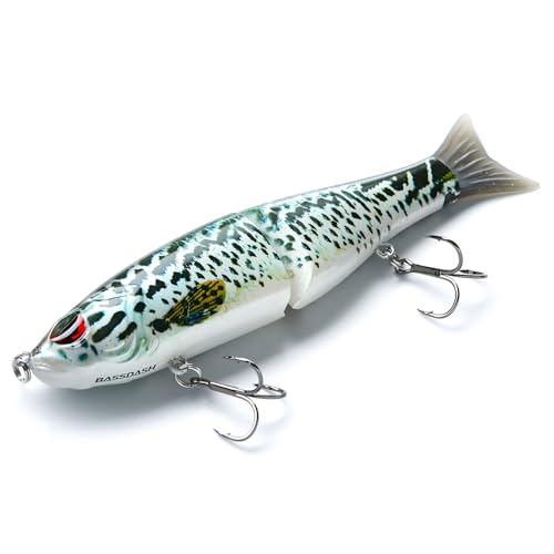 Bassdash SwimShad Glide Baits Jointed Swimbait Bass Pike Salmon Trout Muskie Fishing Lure - color: Blue Mackerel, size: 4.5in/0.65oz