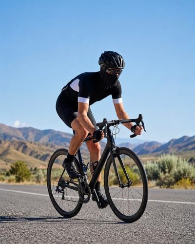 Zylioo XXL Balaclava Mask for Big Heads, Breathable Sun Hood | Roomier 2XL Fit-Cooling mesh fabric helps release heat while giving full head and neck coverage for rides and trails. - color: Black & Dark Gray