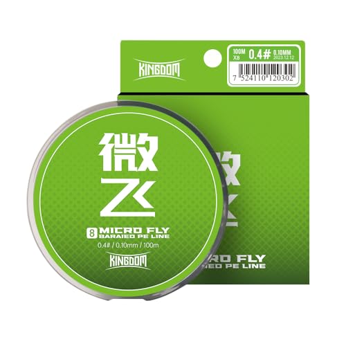 Kingdom New Fishing Line MXD8 100M PE Braid 8 Strands 0.4# 0.6# 10-14Lb Super Strong Multifilament - size: 0.4# 100m