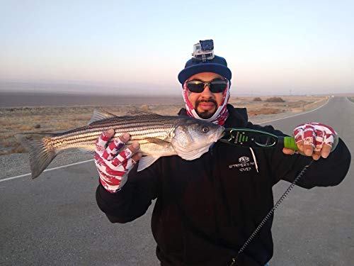 Bassdash ALTIMATE UPF 50+ Sun Protection Fingerless Fishing Gloves Men - color: Americana, size: Large