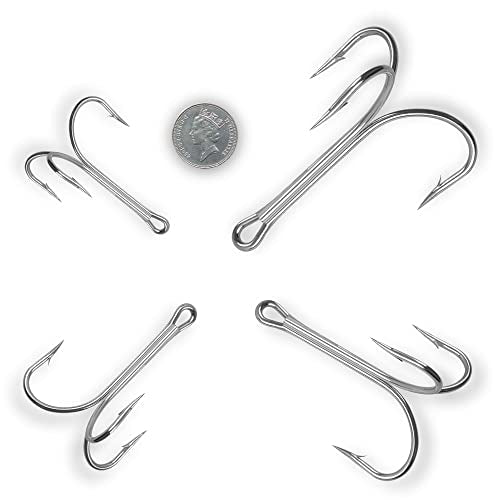 15/30pcs Classic Treble Fishing Hooks Large Size Silver Triple Barbed Fish Hook Strong Sharp Saltwater Fishing Hooks Size 4/0 6/0 7/0 8/0 9/0 10/0 - size: 4/0 - 15pcs