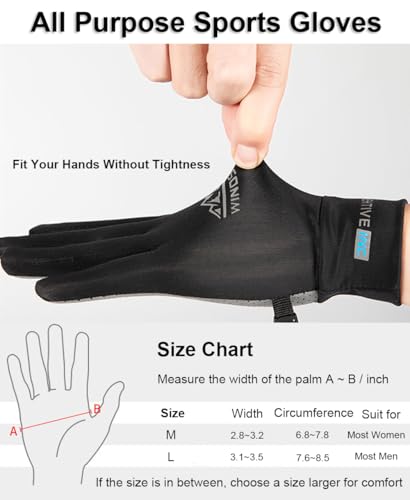 SUJAYU Full Finger UV Protection Gloves - Women & Men, Thin Fishing, Hiking, Cycling, Driving, Gym Gloves - color: Black, size: Medium
