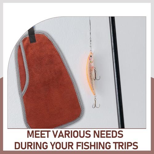 Fishing Towel with Carabiner Clip, Cotton Outdoor Bait Towel for Camping and Hiking, Soft Hand and Fishing Rod Cleaning Accessory for Anglers