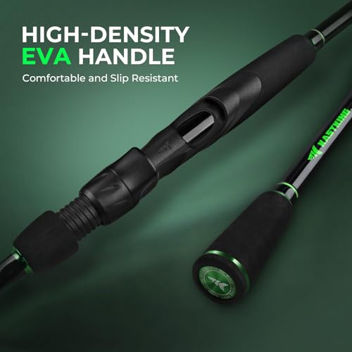 KastKing Zephyr Dual Tip Fishing Rod, Lightweight KastFlex IM6 Graphite Spinning & Casting Rod with Zirconium Oxide Ring Guides, Hook Keeper, EVA Grip, PTS Power Transition System - size: 7'4"-M/MH-Fast(2 Pcs+ Extra Tip), style: Spinning