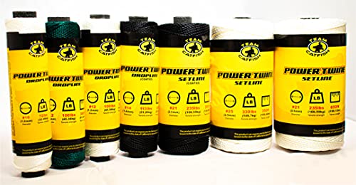 TEAM CATFISH Power Twine with 100% Nylon & 300 ft Heavy-Duty Line - Black | 300 ft #10 nylon twine, 72 lb strength, low stretch, weather resistant, ideal for trot lines, set lines, and outdoor use - style: #14 x 300ft Black