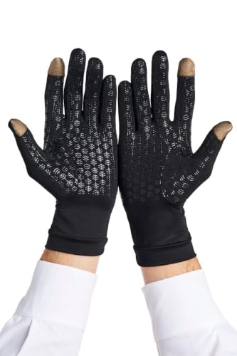 Coolibar Full Finger UV Sun Gloves - UPF 50+ Sun Protection - Gannett - color: Black, size: Medium