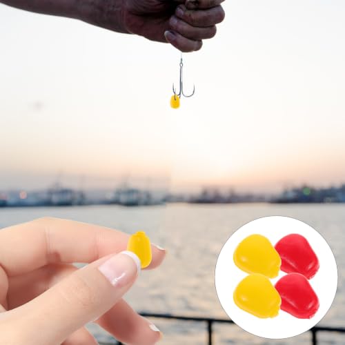 Garneck 200pcs Bionic Simulation Lure Artificial Corn Carp Fishing Lures Floating Silicone Baits Reusable Soft Baits for DIY and Ocean Beach Fishing