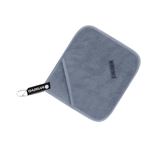 Towel with Clip Fishing Accessory Microfiber Towels Soft Drying Baits Towel for Outdoor Fishing - color: Double Layer
