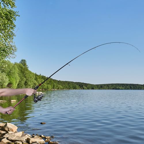 Goture Travel Fishing Rod - Spinning Fishing Rods - Portable 5/6 Sections Adjustable-Length Lightweight 24T Carbon Fiber Fishing Rods for Saltwater Freshwater Trout Bass Walleye Pike, Red - color: 906S - 8.9ft/2.7m spining rod