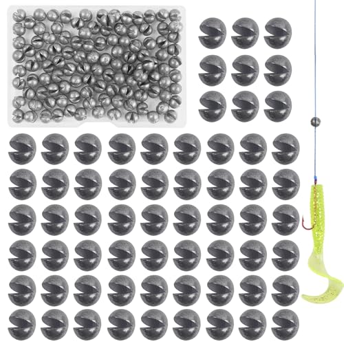 Split Shot Fishing Weights, 100pcs Round Split Shots Fishing Sinkers Removable Egg Weights Sinkers Clip On Weight Fish Line Sinker Tackle for Saltwater Freshwater - size: 1.5g-100pcs