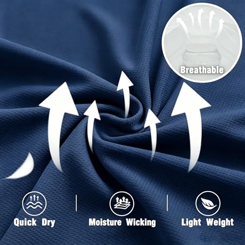 LeeHanTon Men UPF 50+ Sun Protection Hoodie Long Sleeve Shirts Dry-Fit UV Breathable Work Athletic Summer Pullover Sweatshirt - color: A-navy-with Mask, size: Medium