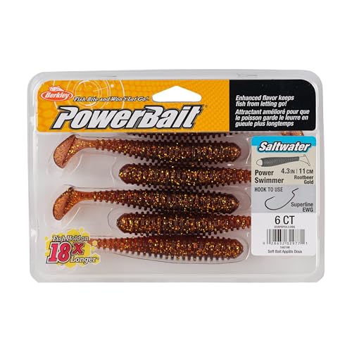 Berkley Berkley PowerBait Saltwater Power Swimmer - color: Root Beer Gold, size: 4 1/3"
