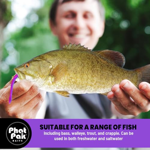 Phat Pak Baits - Slinky Worm Zoom Trick Worm Style Straight Tail Floating Worm Bass Fishing Lure 20ct 6.5" - color: Green Pumpkin Candy
