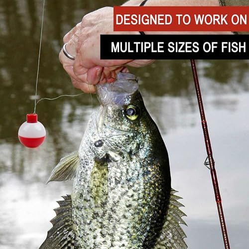 SILANON Fishing Bobbers Set Hard ABS Fishing Floats Bulk Snap on Round Bobbers for Fishing Push Button Fishing Bobbers Floats Assortment Red and White Buoy Floats 0.5-2.5inch - size: 1inch-10pcs