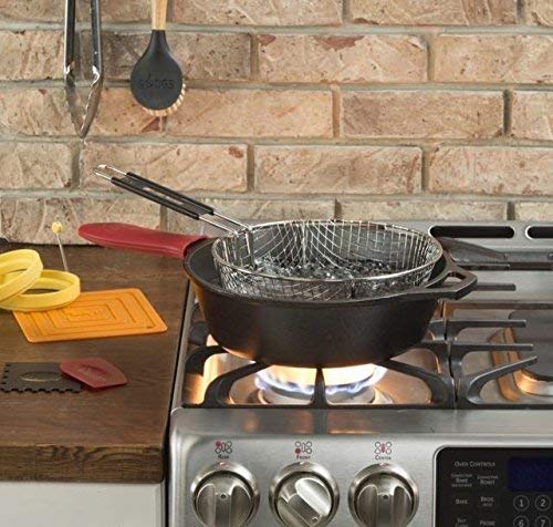 Lodge Silver Deep Fry Basket - Nickel-Plated Steel Deep Fry Basket - 11.5 Inch - size: 10.25 Inch