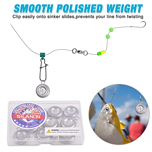 Disc Sinkers Fishing Weights, Coin Sinkers Weights Saltwater Surf Fishing Weights Catfishing Gear Tackle 8oz 6oz 5oz 4oz 3oz 2oz 1oz - style: 3oz-5pack