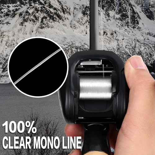 UANTA Monofilament Fishing Line, Superior Abrasion Resistance Mono Line, Ultimate Saltwater Fishing Line Leader Materials, 2025 New Fishing Line Unique Camo Design - color: CLEAR, size: 65LB(300YDS)