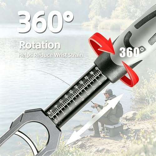 Fish Lip Gripper,Fish Gripper with Scale & Multi Fishing Pliers Set | 40LB Fish Grabber Fishing Gripper, 360° Swivel Handle, Rust Resistant Pliers, Saltwater & Freshwater Fishing