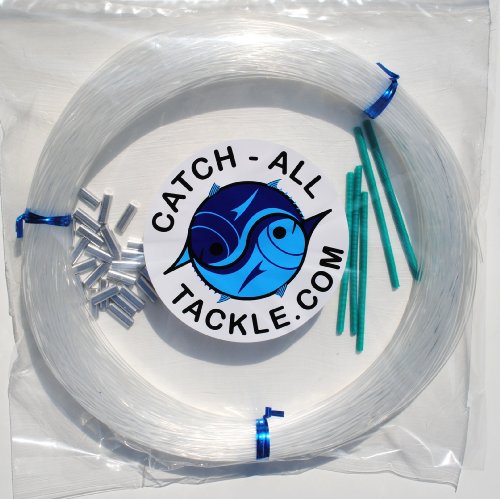 Monofilament Fishing Leader Kit 100yds 1.8mm-300lb Clear-Loop Protectors crimps