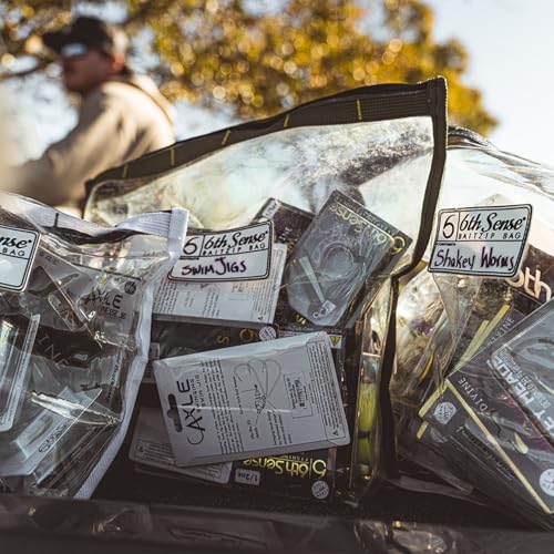 6th Sense BaitZip Pro Bags – Durable Clear Tackle Organizers with Gusseted Bottom & YKK Zippers (Salmon, 12"x10") - color: Salmon, size: 12"x10"