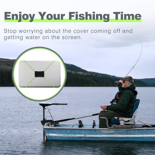 2 Pcs Fish Finder Cover Strap Secure Fishing Graph Cover Adjustable Bungee for Travel - color: Blue