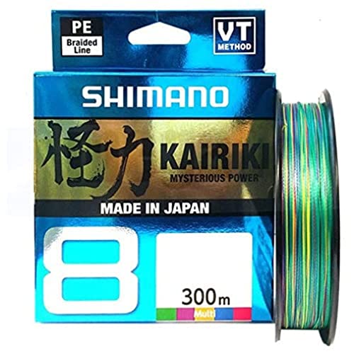 Shimano Kairiki 8, 300 Meter, Multi-Colour, Braided Fishing Line 59WPLA68R2 - size: 0.13mm / 8.2kg, 300m
