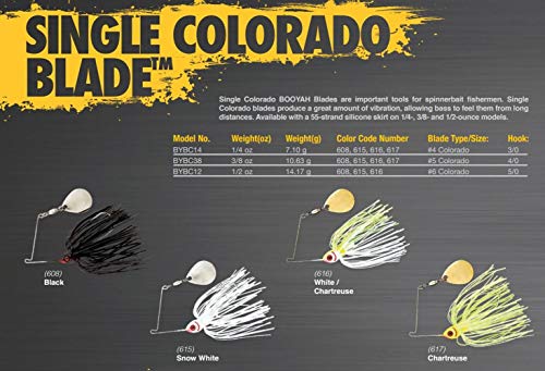 Booyah Colorado Blade Spinner-Bait Bass Fishing Lure - color: Snow White, style: Single Colorado (3/8 Oz)