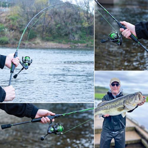 One Bass Fishing Rod, Lightweight Graphite Spinning & Casting Rod with Super Polymer Handle - color: Spinning Rod, size: 6'0"