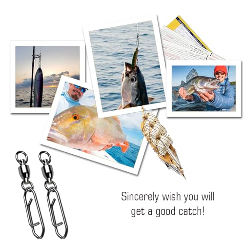 AMYSPORTS High Strength Snap Swivels Stainless Bearing Rolling Fishing Swivel Freshwater Snap Swivels Fishing Clip Steel Black Nickel - size: Size 5+L (133lb) 25 pcs
