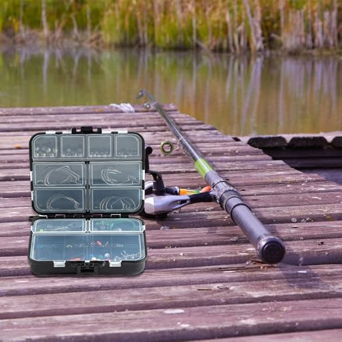DONGKER Fishing Tackle Box,Adjustable Tackle Storage Organizer Box Double Sided Waterproof with Carrying Strap for Fishing