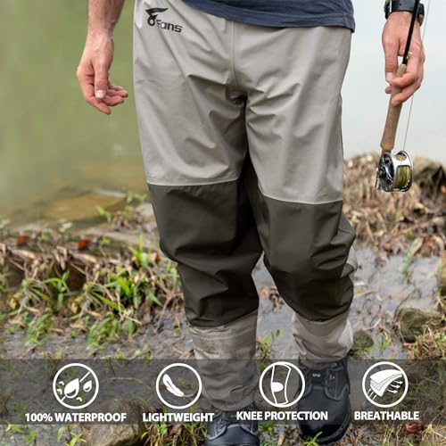8 Fans Mens Womens Waist Waders,3-Ply Durable Breathable Waterproof Stockingfoot Insulated Wading Pants for Fishing Kayaking - size: Medium