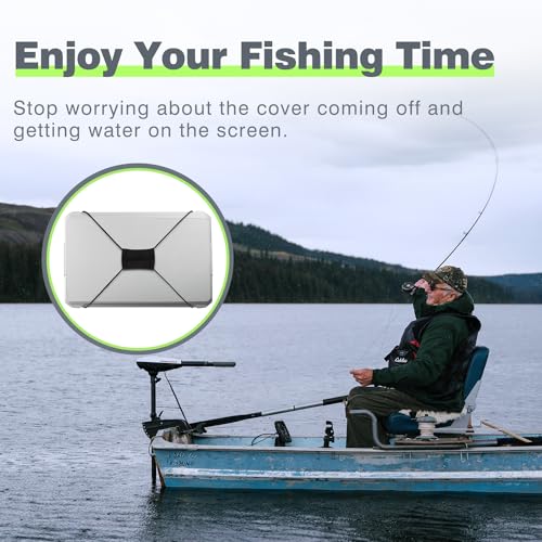2 Pcs Fish Finder Cover Strap Secure Fishing Graph Cover Adjustable Bungee for Travel - color: Black