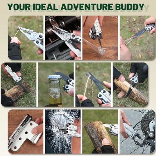 MOSSY OAK 20-in-1 Multitool Pliers with Window Breaker, Stainless Steel | Includes sheath for easy carry, ideal for camping, hiking, survival, emergencies, and EDC use - style: 20-in-1 Self-Locking Pliers